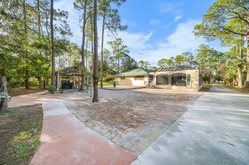 Paving stones in outdoor patio