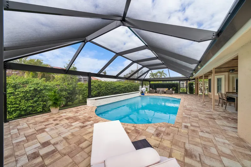 Backyard view from a lounge chair