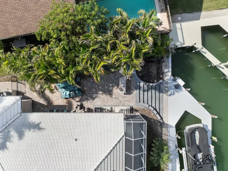 Aerial shot of the complete project on the edge of the pier