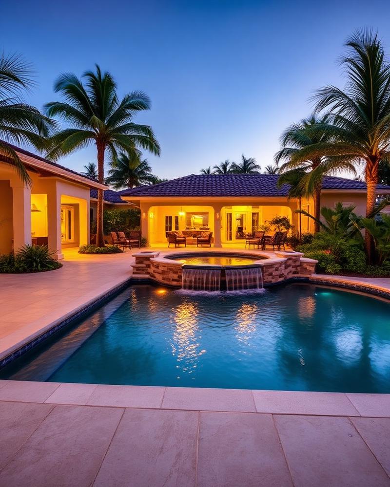 Custom luxury swimming pool and spa design in Naples, Florida